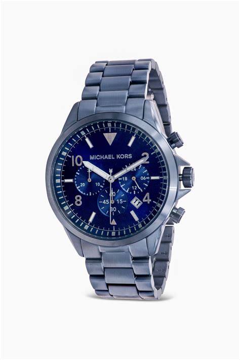 michael kors gage chronograph men's watch navy|Michael Kors MK8829 .